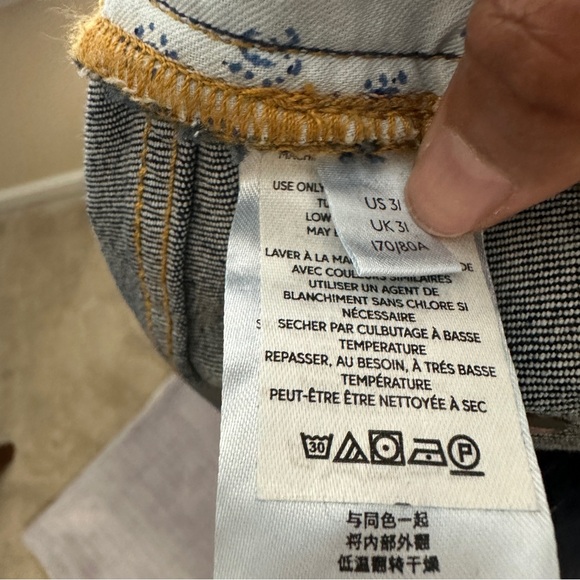 NEW Pilcro for Anthropologie Dark Straight Leg High Waist Split Hem Jeans 31 - Picture 6 of 8